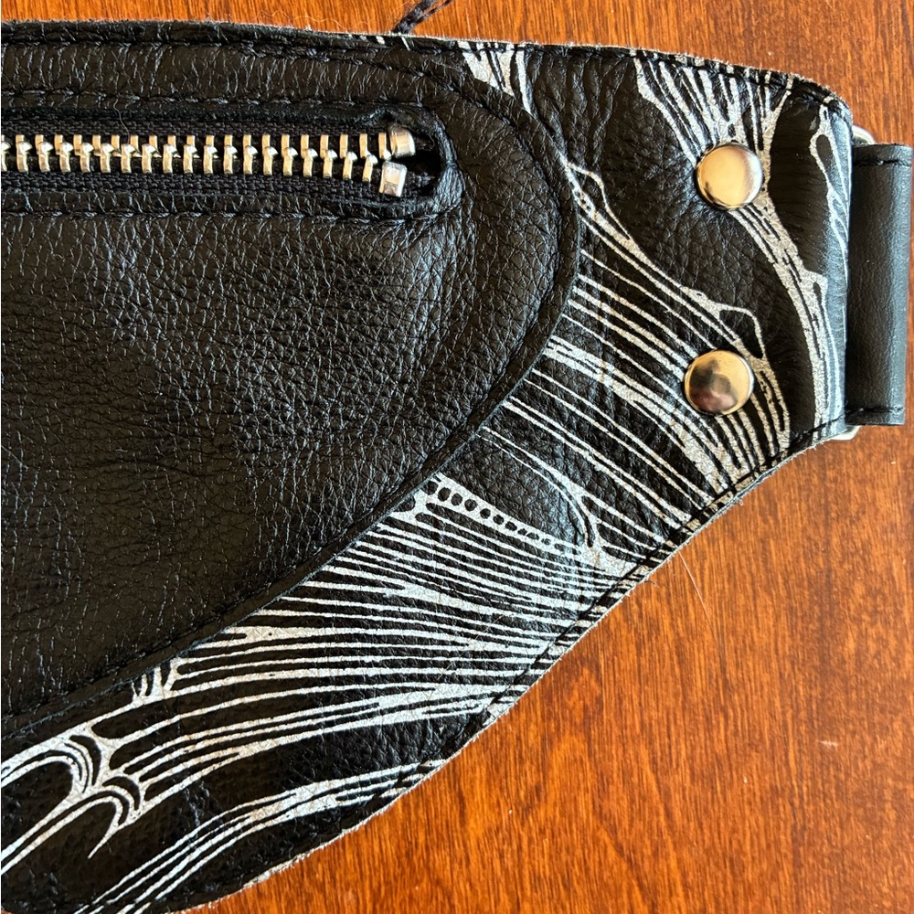 Black & White leather Printed Mini Bag - Sleek Women’s Crossbody